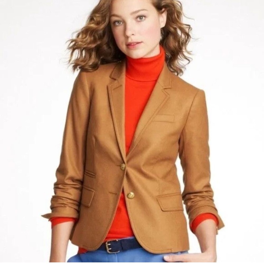 J. Crew Women’s Camel Blazer with Gold Button Size 6